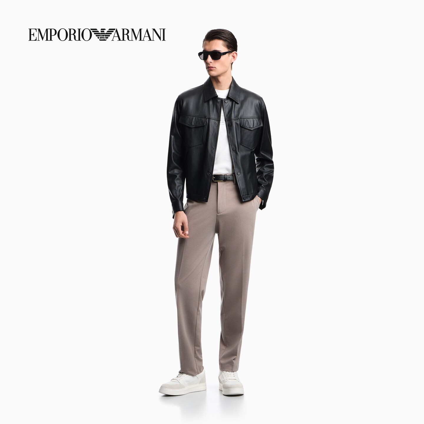 EMPORIO ARMANI/阿玛尼26夏季新款男士宽松直筒商务老钱风休闲裤