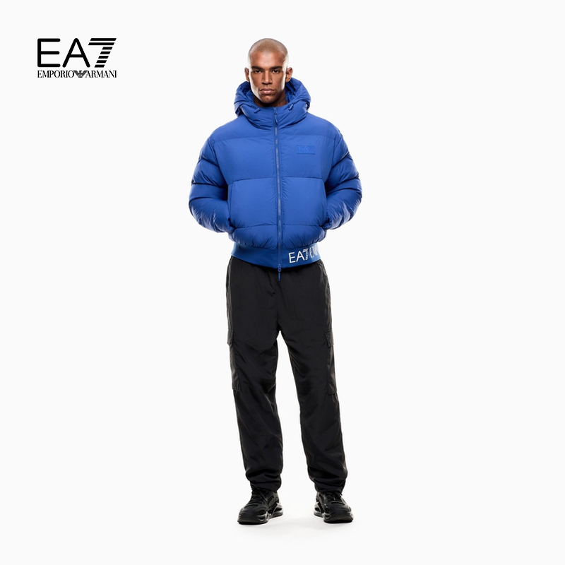EMPORIO ARMANI/阿玛尼EA7/秋冬新款男短款加厚面包夹克棉服外套 - 图1