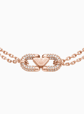 阿玛尼女士双层鹰标环扣密镶手链