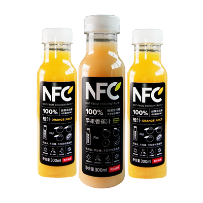 农夫山泉NFC橙汁鲜榨饮料nfc果汁无添加300ml*12瓶装纯果蔬汁饮料