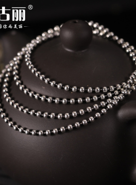 复古圆珠链泰银长款毛衣链女