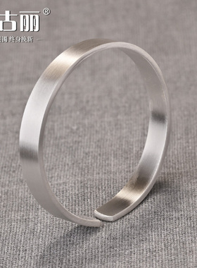 9999纯银哑光质感拉丝实心手镯女