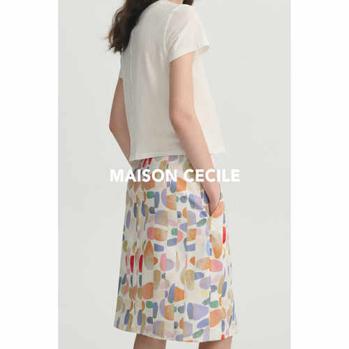 MAISON CECILE法国设计师做图du家趣味印花半身裙 - 图2