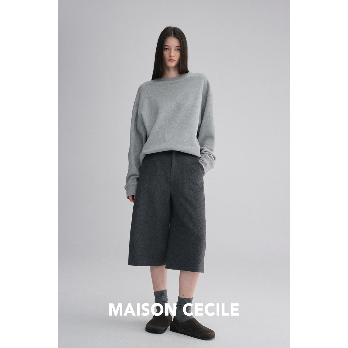 MAISON CECILE 四色|羊毛毛呢复古随性时髦显比例六分阔腿中裤,淘宝优惠券,粉丝福利购,淘宝优惠卷