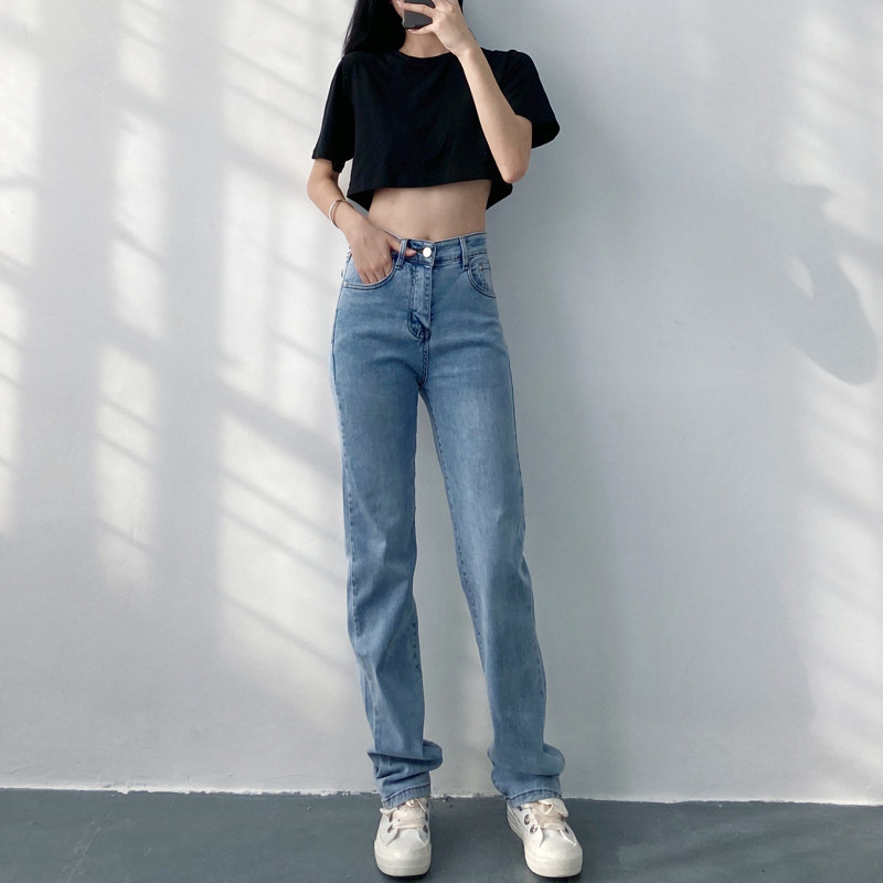 2020年早秋新款韩版显瘦显高牛仔裤 龙方丽裳牛仔裤