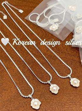 S925纯银荷包蛋珍珠项链