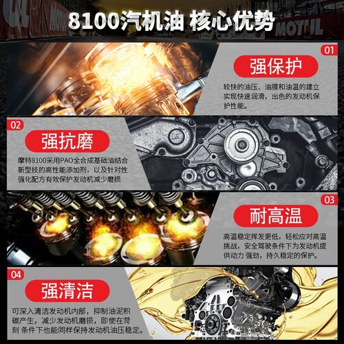MOTUL摩特8100全合成机油5W30/5W40/0W20/0W40/POWER/X-MAX全系列 - 图0