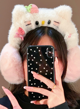 可爱猫咪毛绒防冻骑行耳套高颜值