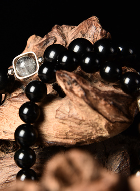 男士珠子黑曜石情侣手链