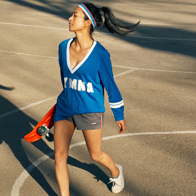 gymna复古校园风运动长袖网洞速干训练健身休闲上衣T恤春长款女,淘宝优惠券,粉丝福利购,淘宝优惠卷