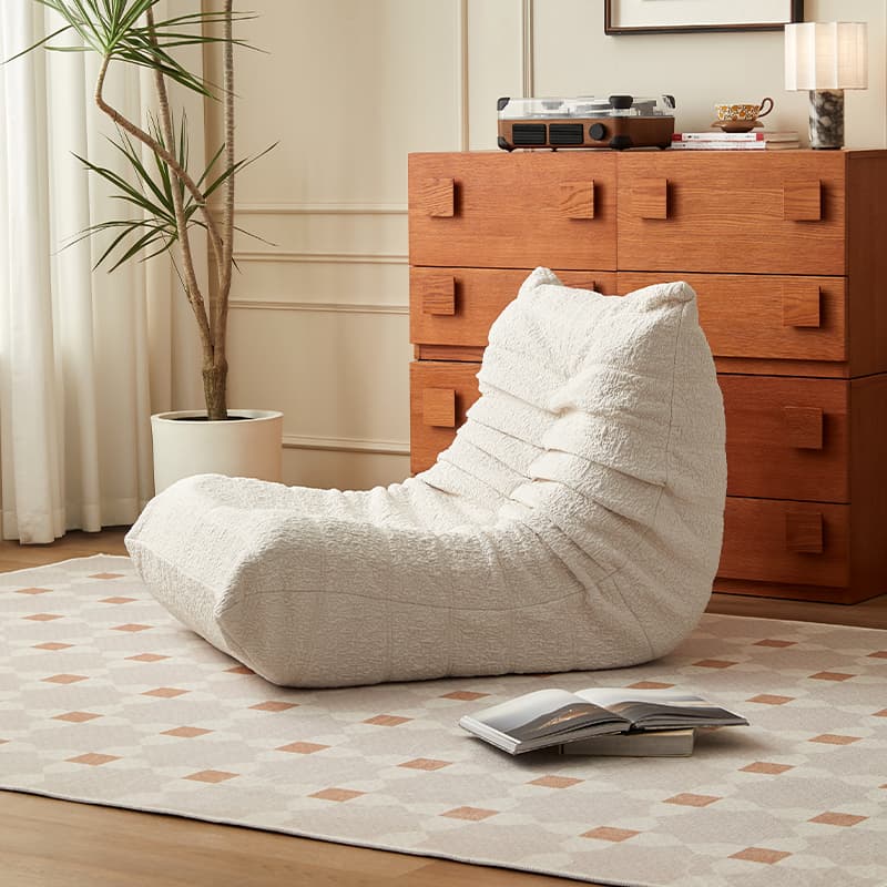 梦百合懒人沙发毛毛虫可睡可躺休闲奶油风单人网红休闲沙发躺椅 - 图2