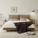 Italian minimalist leather bed modern top layer cowhide master bedroom bed 1.8x2m small apartment large bed double soft bag bed