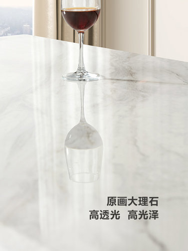 顾家家居现代简约大理石餐桌实木餐桌方桌意式轻奢餐厅家具7115T - 图3