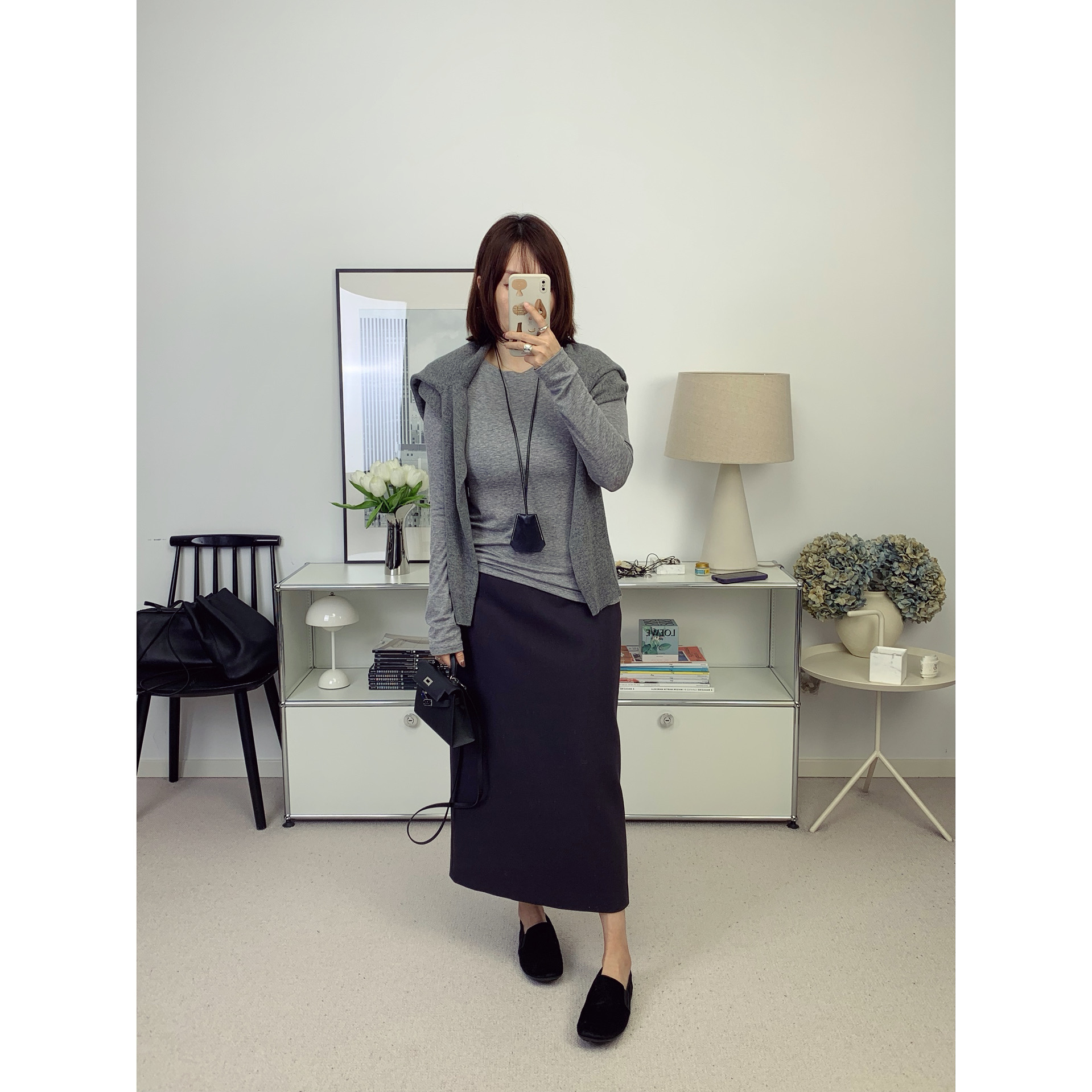 触感满分~Row纯色软糯莱赛尔羊毛长袖T恤打底衫 25秋冬新款鸬鹚 - 图2