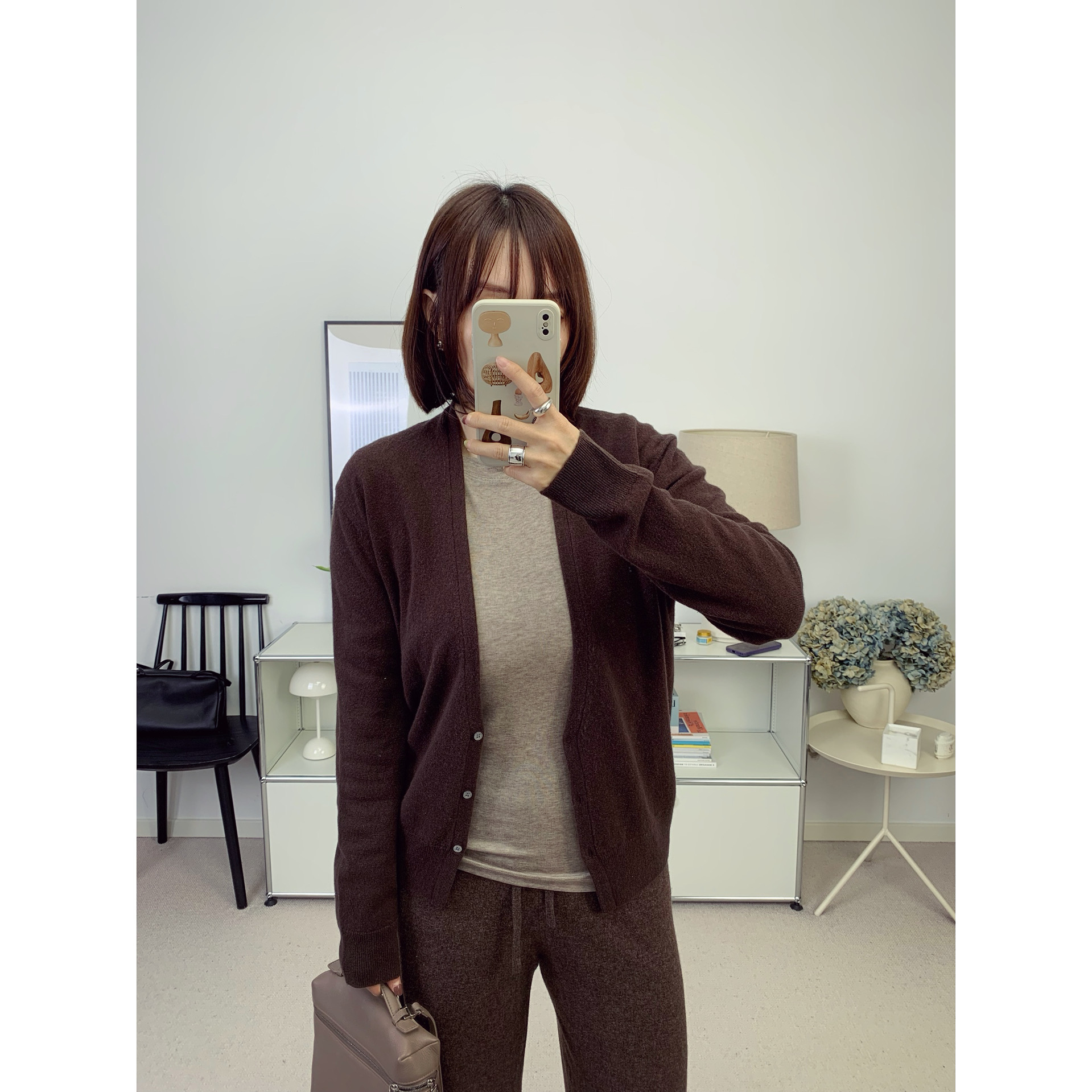 触感满分~Row纯色软糯莱赛尔羊毛长袖T恤打底衫 25秋冬新款鸬鹚 - 图0