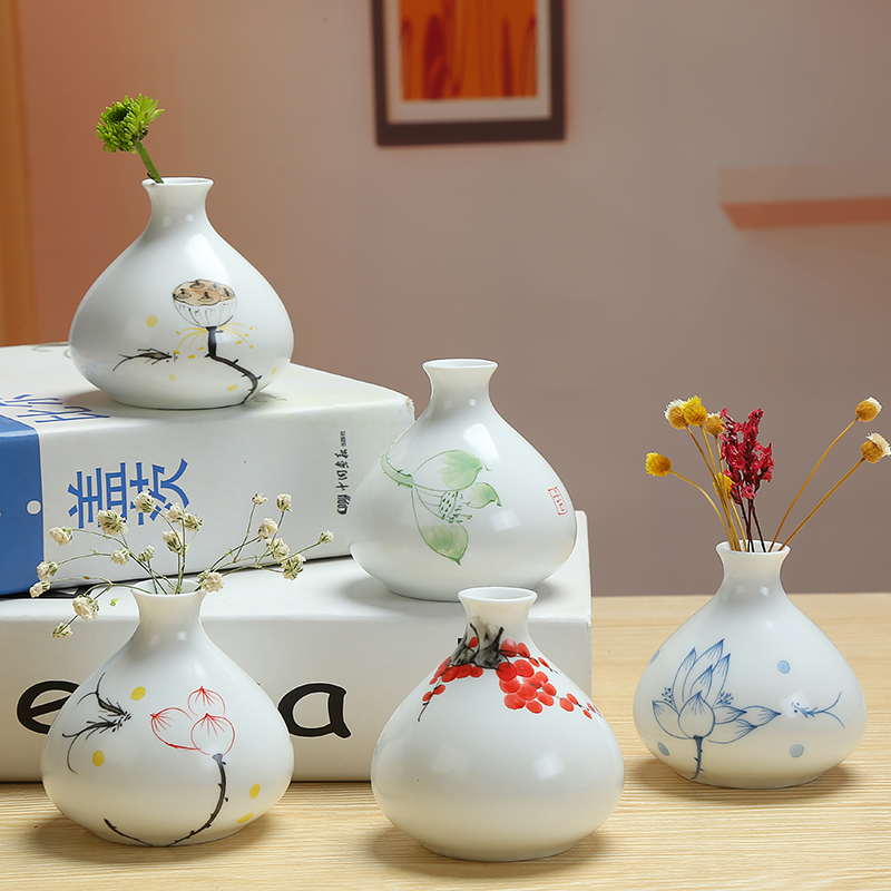 满天星陶瓷白瓷花瓶小清新水培干花花器桌面现代简约家居装饰摆件