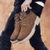 Trong những đôi giày nam Martin boot nam phiên bản Hàn Quốc của thủy triều cao để giúp những đôi giày nam bằng da retro mang giày tuyết mùa hè - Giày ống giầy da cao cổ Giày ống