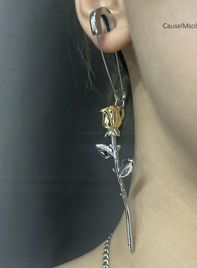 AMBUSH日韩黄铜男女玫瑰花耳环