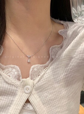 精致锆石星星项链女ins小众设计高级感轻奢锁骨链双层蝴蝶结颈链