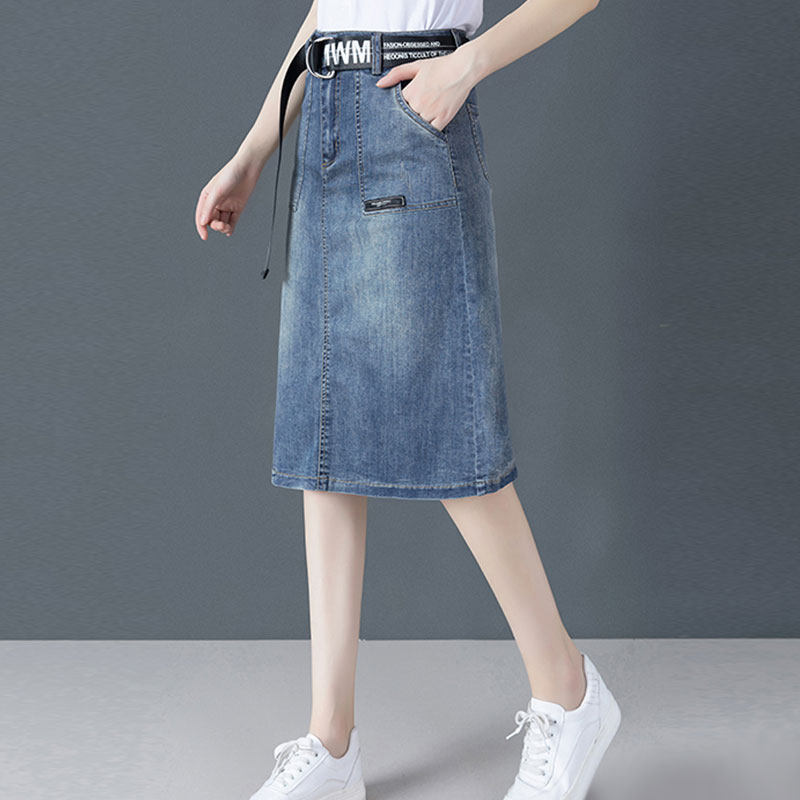 a字款2022大码中长款高腰牛仔裙 姿寇儿半身裙