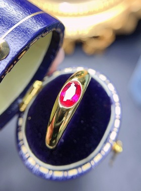 realtreasureS925纯银镶嵌天然蓝宝石红宝石祖母绿戒指4*6mm