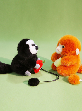 可爱软萌动物园猴子小熊猫站肩公仔毛绒玩具儿童生日礼物玩偶