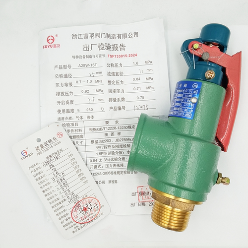 浙江富羽A28W-16T/A28H-16弹簧式安全阀 DN15 20 25 32 40 50 - 图0