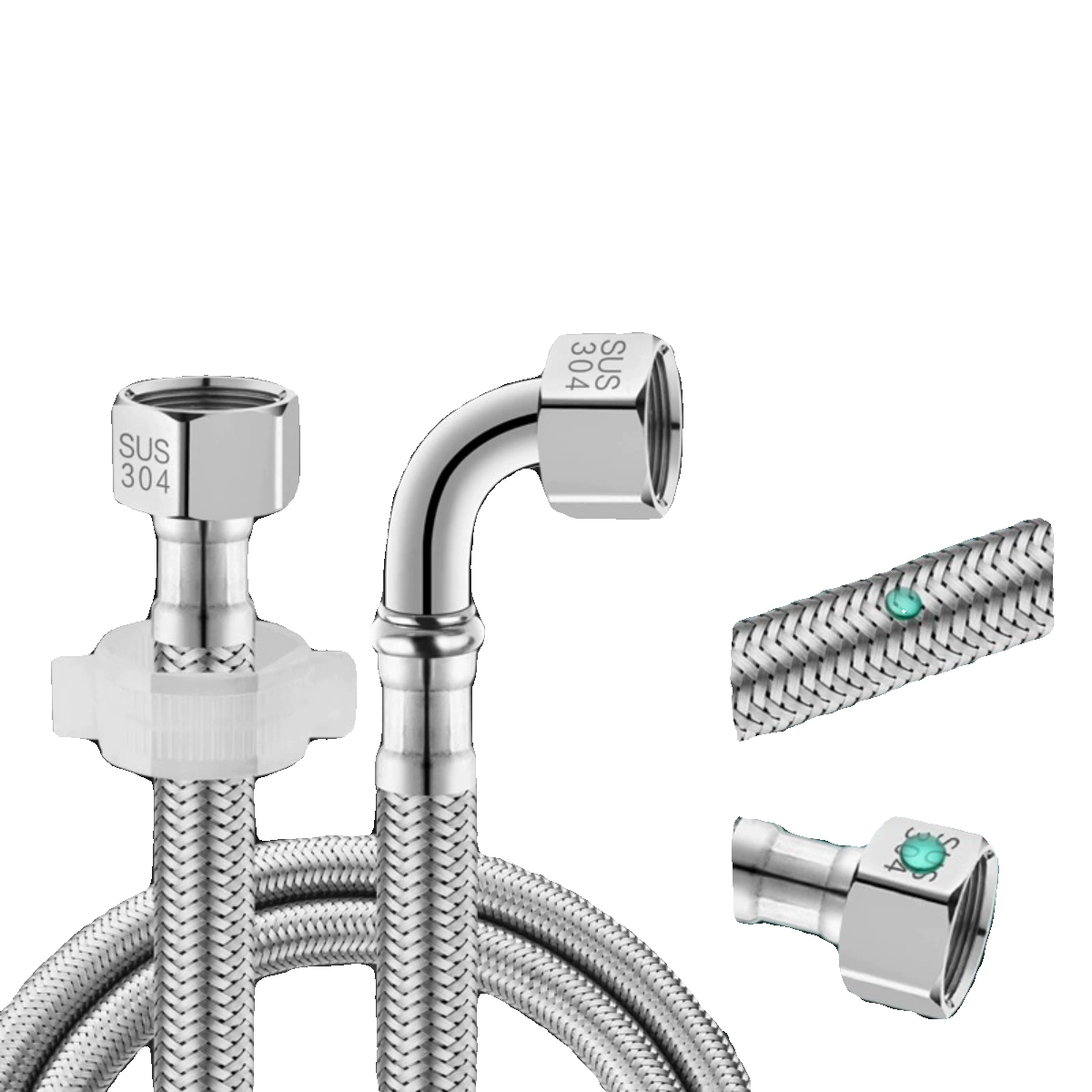 304不锈钢编织管冷热进水软管马桶上水管热水器高压连接管4分家用,淘宝优惠券,粉丝福利购,淘宝优惠卷