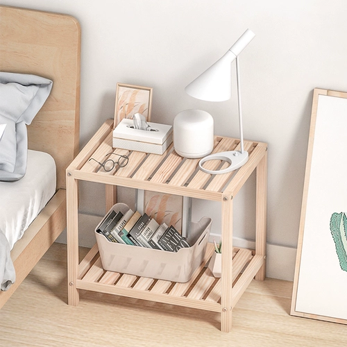 Простая сплошная деревянная полка спальня спальня кровати прикроватная кровати на полке, хранение деревянная перегородка рама перегородка