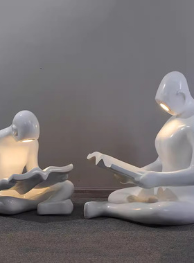 可定制落地雕塑看书人摆件售楼部