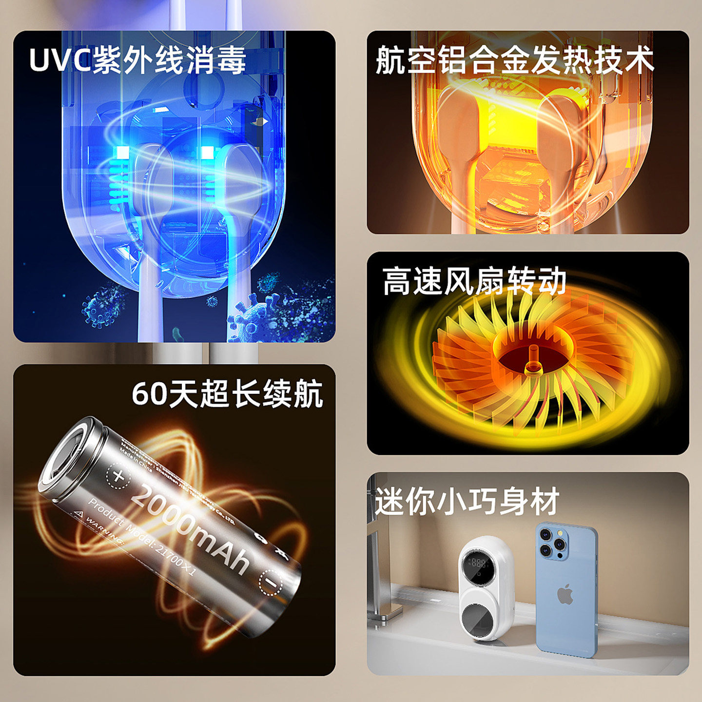 智能电动牙刷消毒器杀菌烘干牙刷置物架免打孔壁挂式卫生间家用架,淘宝优惠券,粉丝福利购,淘宝优惠卷