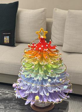 彩虹圣诞树手工diy扭扭棒彩色