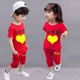 Girls summer suit 0-1-2-4 years old short-sleeved suit cute
