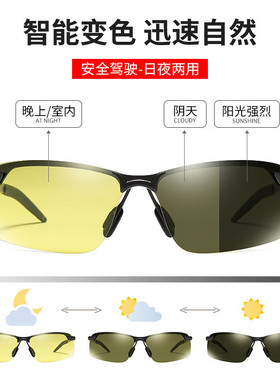 太阳镜男开车专用偏光变色墨镜潮