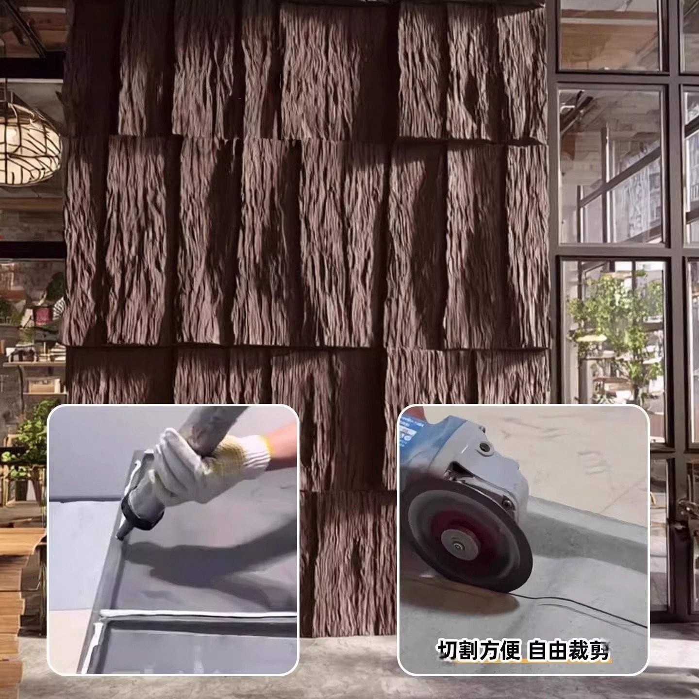 PU木瓦板pu仿木板仿古砖木纹板中古风门头外墙装饰板背景墙护墙板,淘宝优惠券,粉丝福利购,淘宝优惠卷