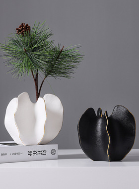 欧式简约陶瓷插花花瓶摆件