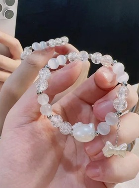 kt猫Hellokitty抖音同款手链情侣diy手工串珠送闺蜜女友甜美手串