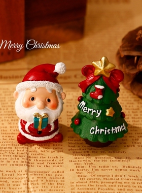 圣诞节摆件装饰品平安夜圣诞小房子微景观发光商店桌面创意礼物