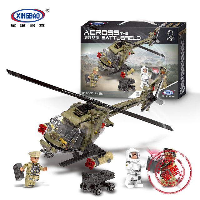 Star Castle Military Crossing Battlefield Helicopter Assembled Building Blocks