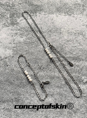 conceptofskin肌理概念 极简系列高街配饰手作设计 珍珠项链手链