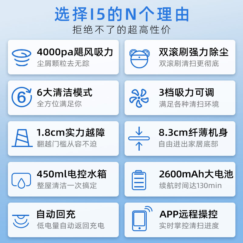 美的扫地机器人家用全自动吸尘器 midea美的美励合扫地机器人