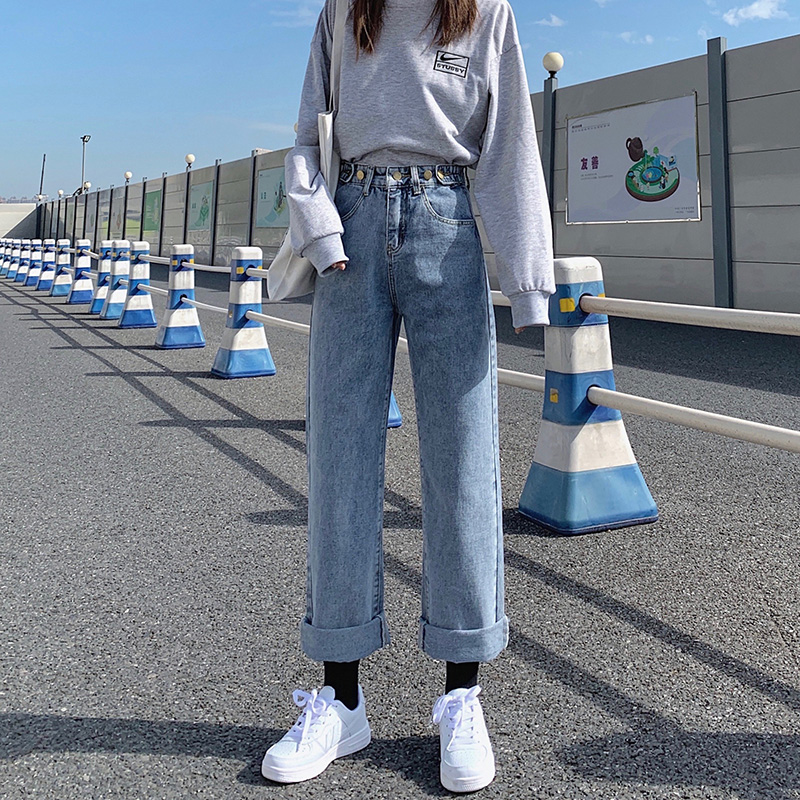 加绒牛仔裤女 年新款秋冬高腰直筒宽松冬季显瘦加厚外穿阔腿裤 2020 加绒牛仔裤女 年新款秋冬高腰直筒宽松冬季显瘦加厚外穿阔腿裤 2020