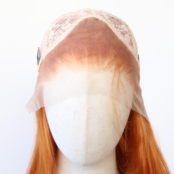 Ginger orange front lace chemical fiber large lace high temperature wig silk wig ຈິງແລະທໍາມະຊາດເອີຣົບແລະອາເມລິກາຜົມຍາວຊື່ wig ຊຸດເຕັມ