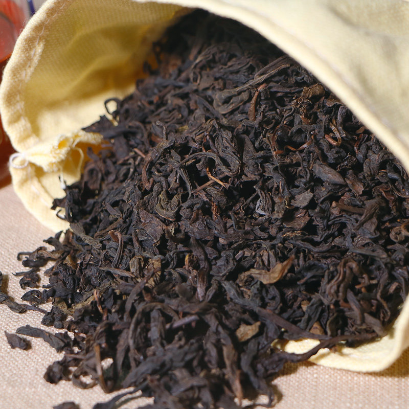 黑茶湖南安化安化黑茶一级陈年老黑茶布袋天尖散茶450克包邮_虎窝淘