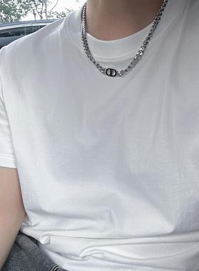 【王嘉尔同款】古巴项链男女款配饰锁骨链钛钢毛衣链素链生日礼物