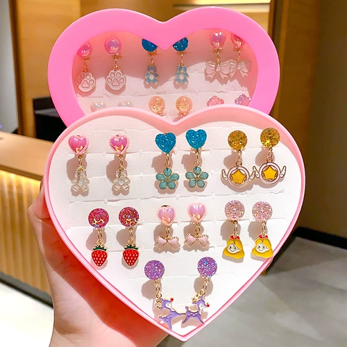 Детские мультяшные милые клипсы, без проколов ушей