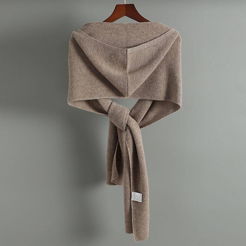 秋冬100%纯羊毛帽子围脖一体女针织假领子保暖护耳连帽假衣领披肩,淘宝优惠券,粉丝福利购,淘宝优惠卷