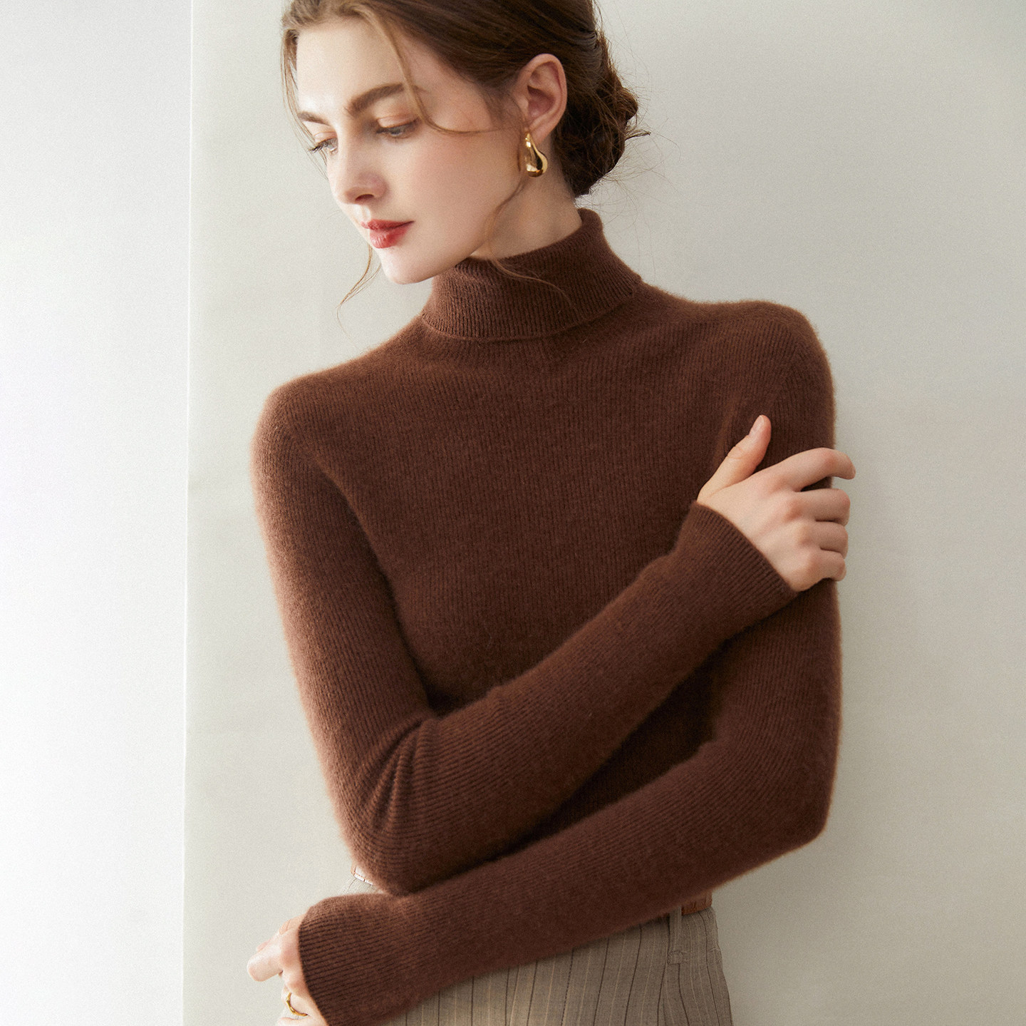 一线成衣100%纯山羊绒衫女高领毛衣打底衫纯色修身显瘦羊绒针织衫,淘宝优惠券,粉丝福利购,淘宝优惠卷