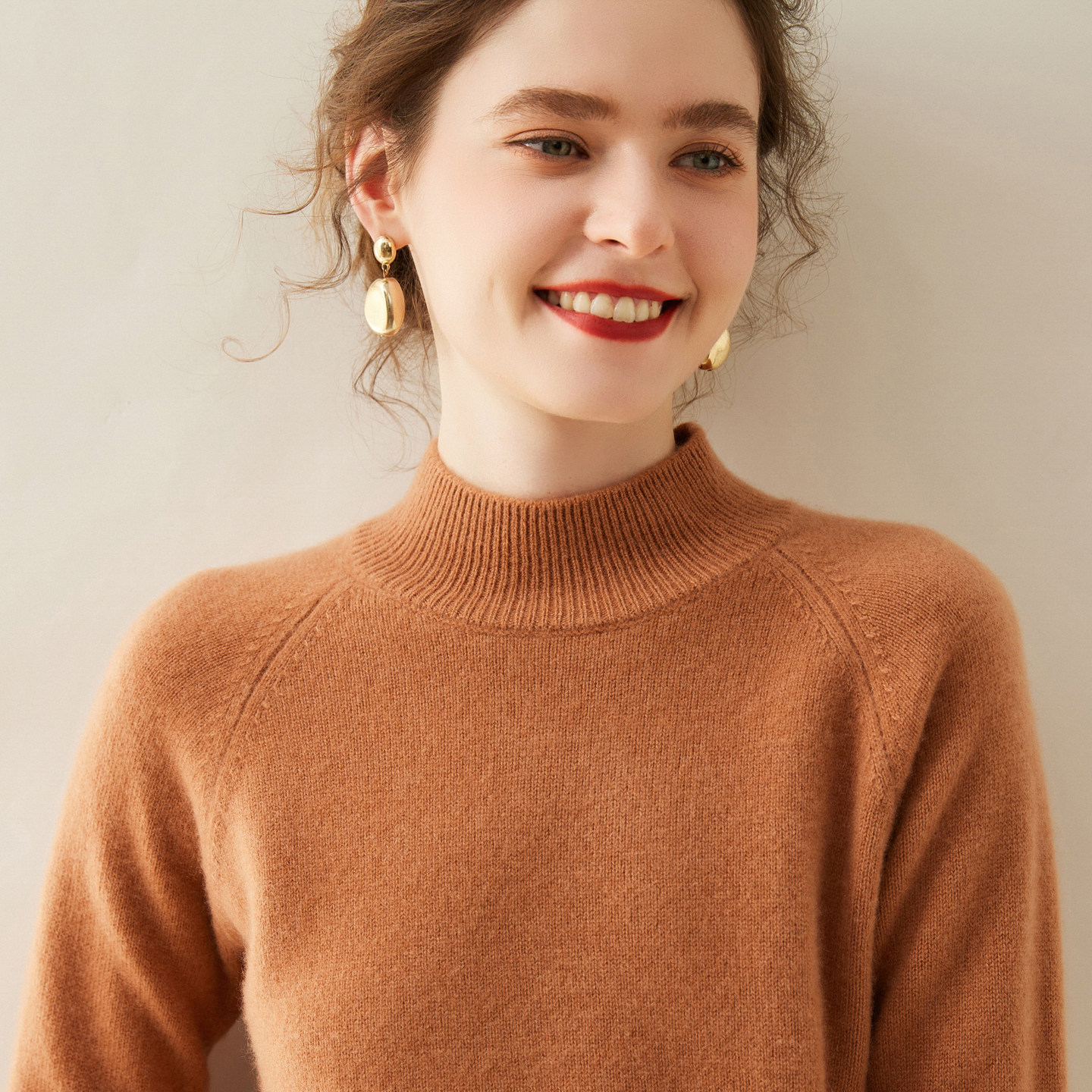 秋冬新款双股加厚羊绒衫女半高领针织毛衣插肩袖宽松山羊绒打底衫,淘宝优惠券,粉丝福利购,淘宝优惠卷