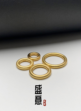 古法24k工艺黄金色文玩光面素圈